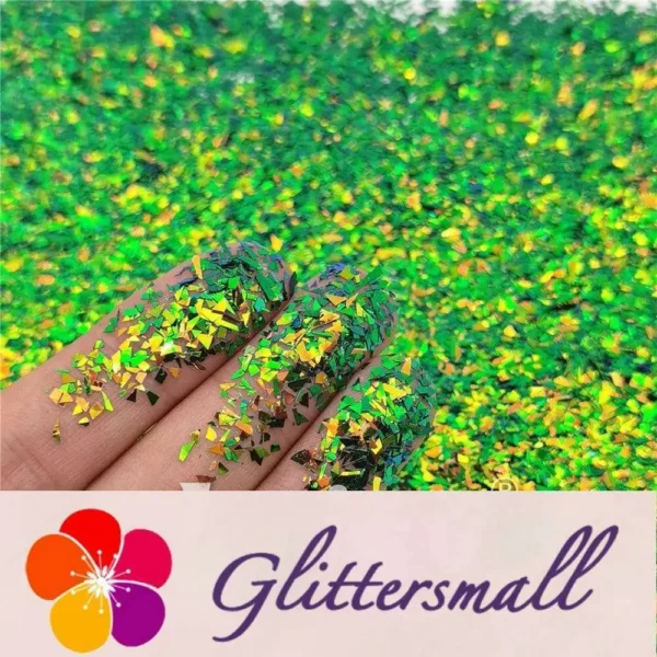IMG_20210507_142154.webp Iridescent Phantom Golden Green Color Shift Glitter Flakes C-BSL7111 2X2