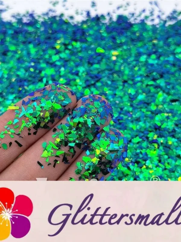 Iridescent Phantom Green Color Shift Glitter Flakes C-BSL7888 2X2