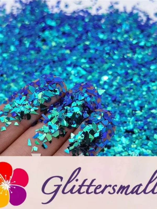 Iridescent Phantom Lake Blue Color Shift Glitter Flakes C-BSL7850 2X2