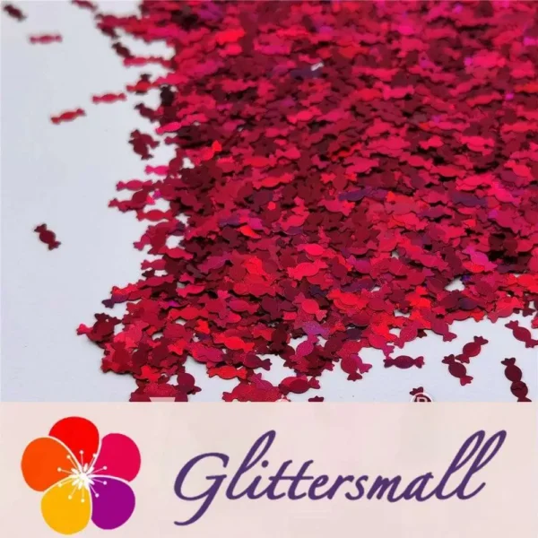 IMG_20210508_144807.webp 6mm Candy Sweet Shaped Holographic Rose Red Glitter LB0912