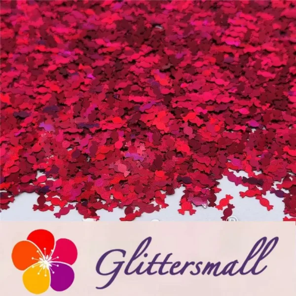 IMG_20210508_144847.webp 6mm Candy Sweet Shaped Holographic Rose Red Glitter LB0912