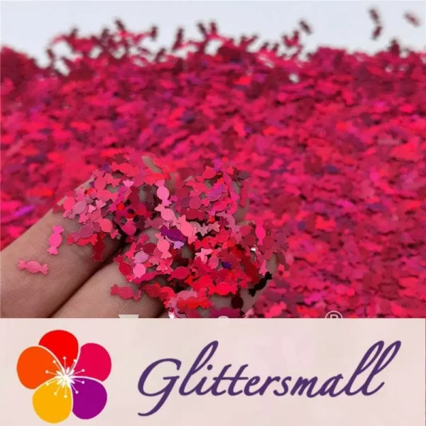 IMG_20210508_144920.webp 6mm Candy Sweet Shaped Holographic Rose Red Glitter LB0912