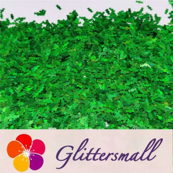 6mm Candy Sweet Shaped Holographic Green Glitter LB0600