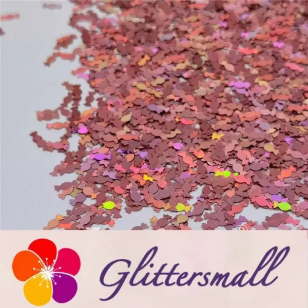 6mm Candy Sweet Shaped Holographic Hazy Pink Glitter LB0911