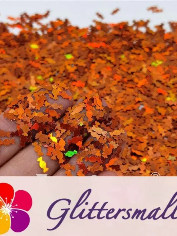 6mm Candy Sweet Shaped Holographic Red Bronze Glitter LB0401