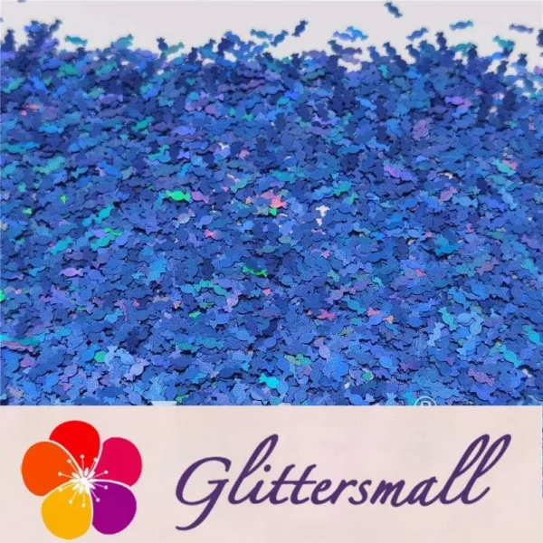 6mm Candy Sweet Shaped Holographic Sea Blue Glitter LB0709