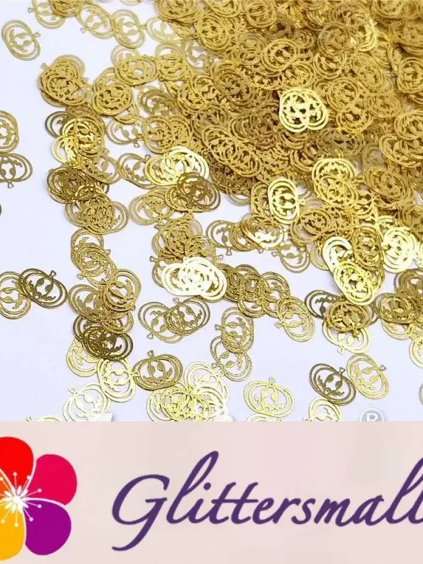 Golden Halloween Pumpkins Shaped Metal Glitter MB201