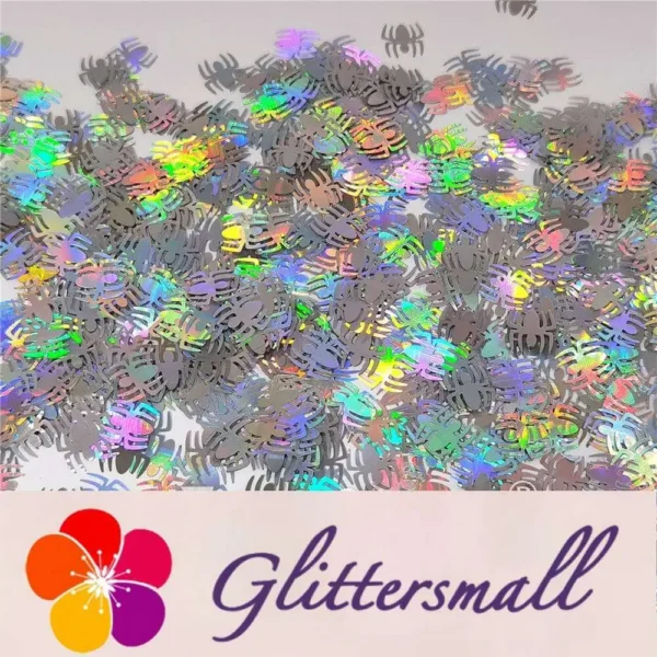 IMG_20210709_151346.webp 10mm Halloween Spider Holographic Silver Shaped Glitter LB0100