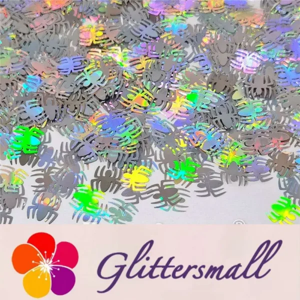 IMG_20210709_151513.webp 10mm Halloween Spider Holographic Silver Shaped Glitter LB0100