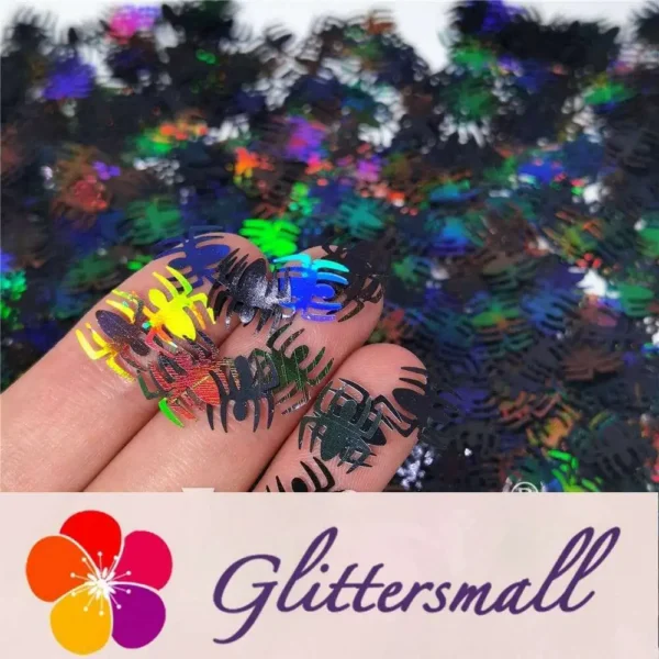IMG_20210709_153359.webp 10mm Halloween Spider Holographic Black Shaped Glitter LB01000