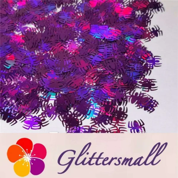 IMG_20210709_154501.webp 10mm Halloween Spider Holographic Purple Shaped Glitter LB0800