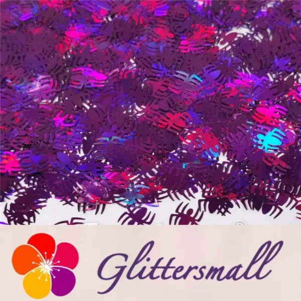 IMG_20210709_154520.webp 10mm Halloween Spider Holographic Purple Shaped Glitter LB0800