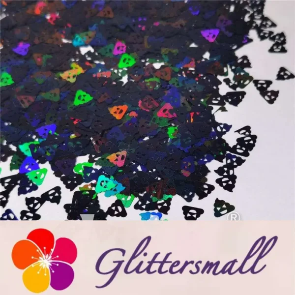 8mm Unnko Holographic Black Shaped Glitter LB01000