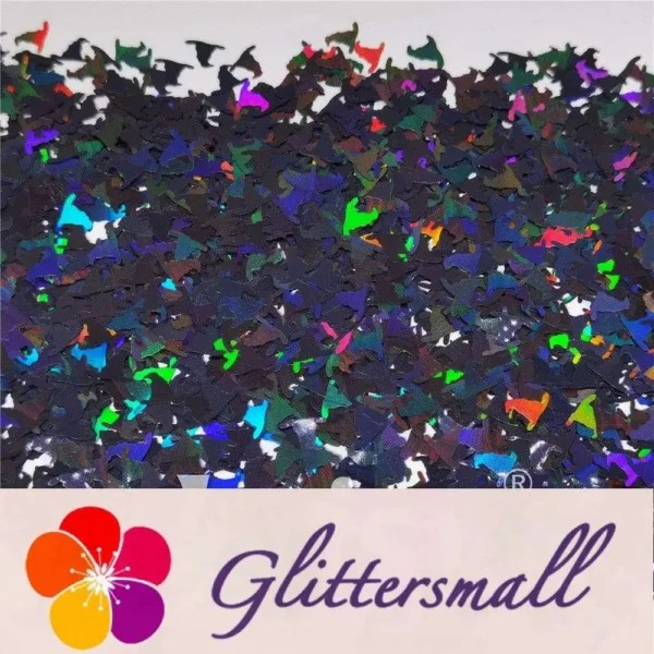 IMG_20210709_162105.webp 10mm Halloween Witchcraft (Magic) Hat Holographic Black Shaped Glitter LB01000