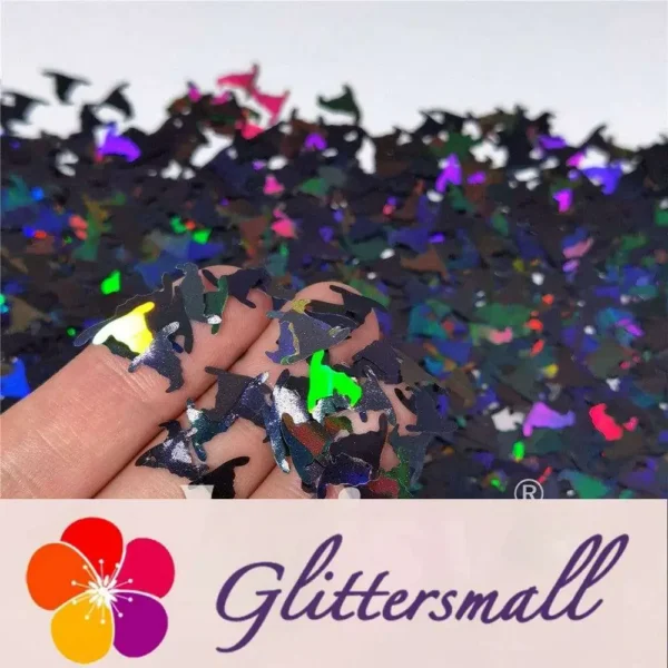IMG_20210709_162241.webp 10mm Halloween Witchcraft (Magic) Hat Holographic Black Shaped Glitter LB01000