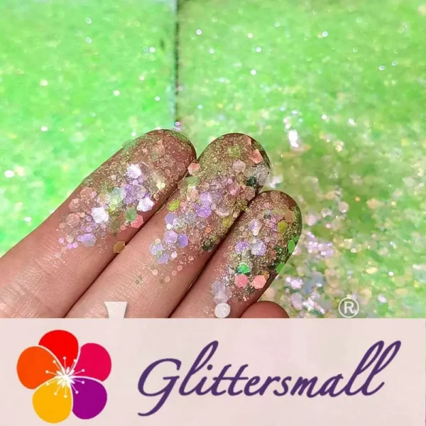 Iridescent Grass Green General Mixed High Brightness Glitter FC003