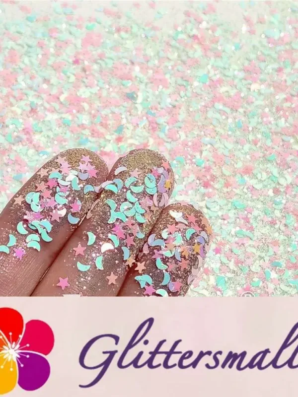 (By Scorpiogemsbyrivers) Rainbow Fluorite Custom Mixed Glitter WAL322