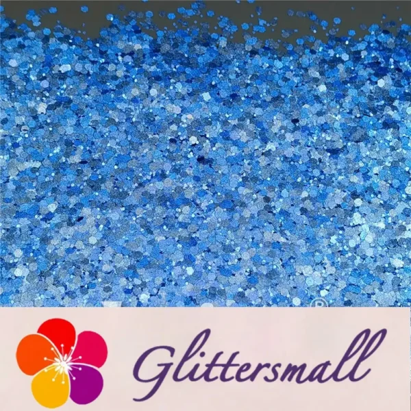 Mixed Glow In The Dark (Reflect Light At Night) Sea Blue To Sky Blue Glitter FC-FG715