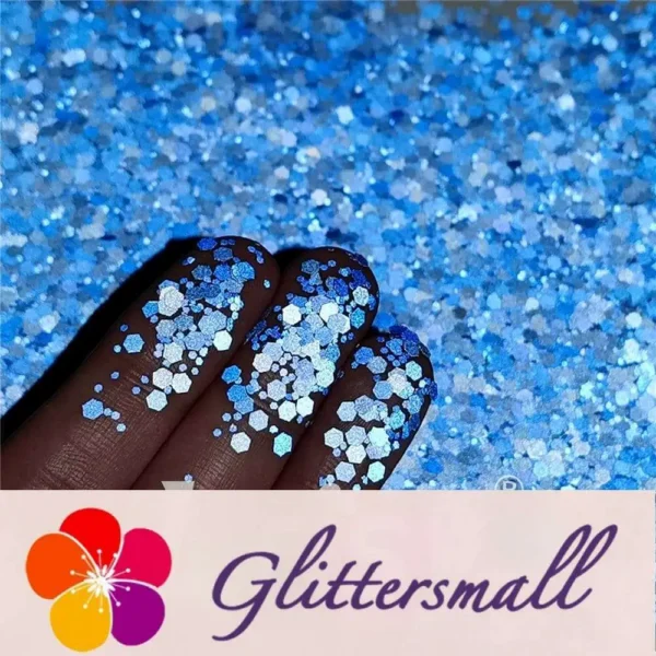 Mixed Glow In The Dark (Reflect Light At Night) Sea Blue To Sky Blue Glitter FC-FG715