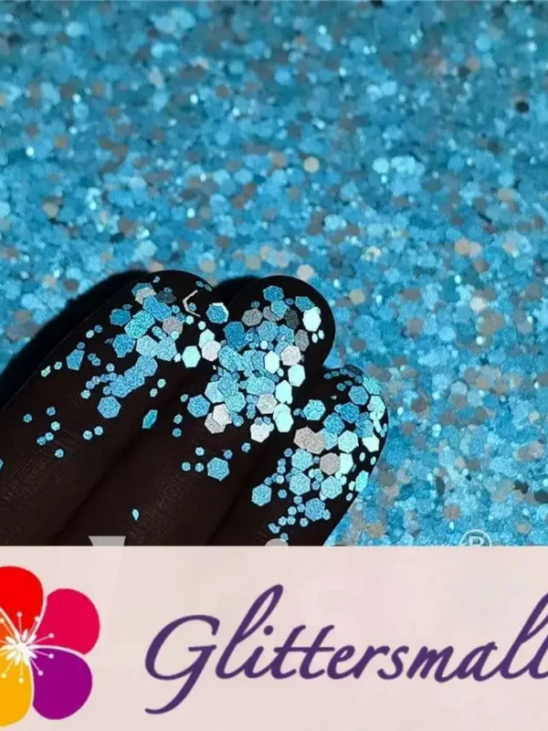 Mixed Glow In The Dark (Reflect Light At Night) Lake Green To Sky Blue Glitter FC-FG710