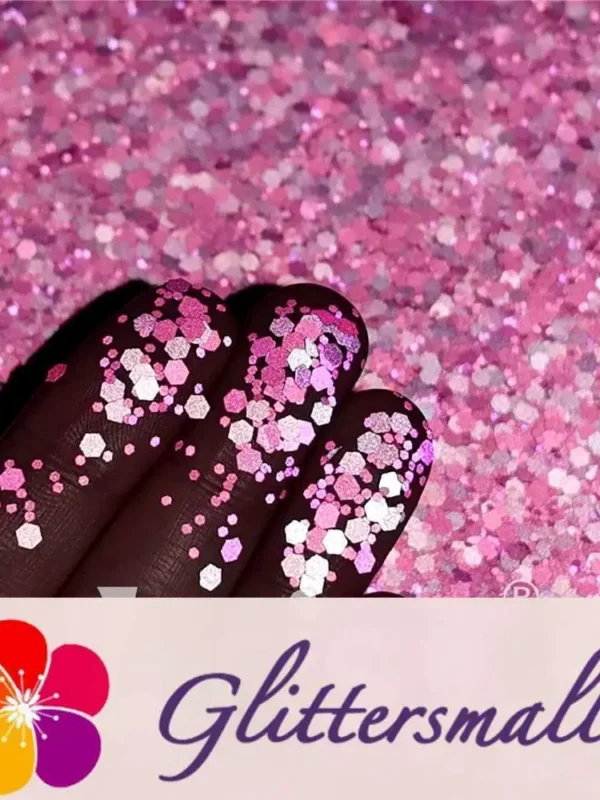 Mixed Glow In The Dark (Reflect Light At Night) Rose Red To Pink Glitter FC-FG912