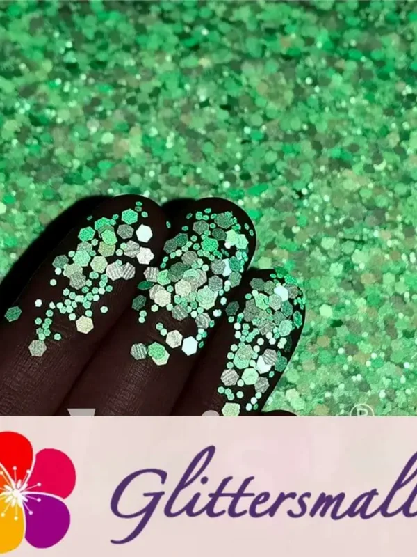 Mixed Glow In The Dark (Reflect Light At Night) Green Glitter FC-FG600