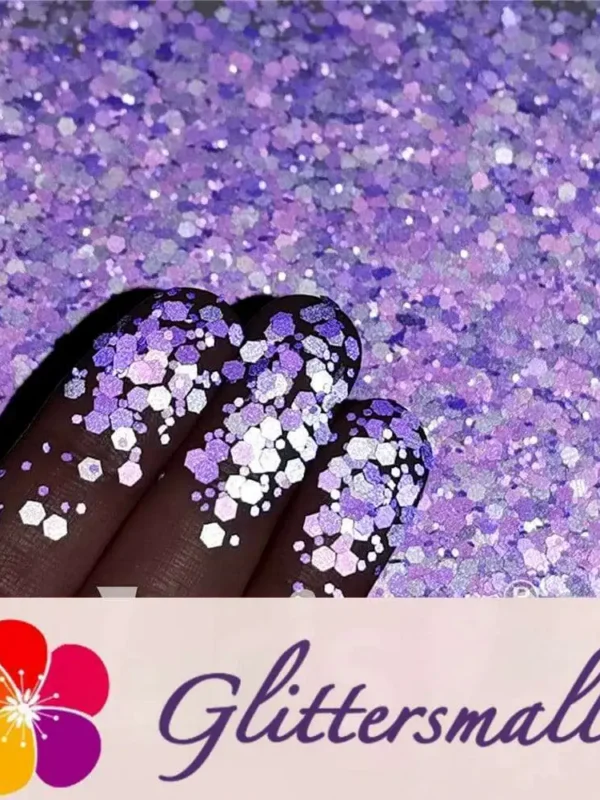 Mixed Glow In The Dark (Reflect Light At Night) Purple Glitter FC-FG800