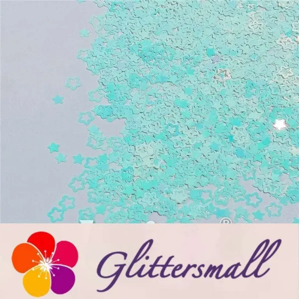 IMG_20211025_151029.webp 6mm Rounded Hollow Out Star Shaped Iridescent Ice Blue Glitter C021R