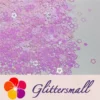 6mm Rounded Hollow Out Star Shaped Dream Pink Iridescent Glitter C003R