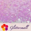 6mm Rounded Hollow Out Star Shaped Dream Pink Iridescent Glitter C003R