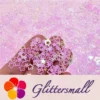 6mm Rounded Hollow Out Star Shaped Dream Pink Iridescent Glitter C003R