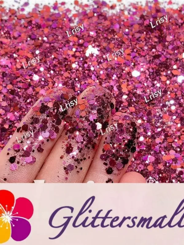 General Mixed Rose Red To Pruple Iridescent Glitter FC-E8061
