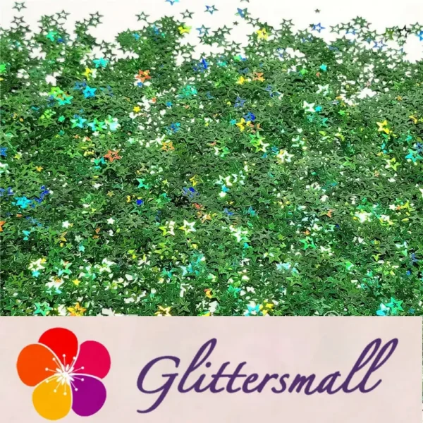 6mm Holographic Green Hollow Out Star Shaped Glitter LB0600