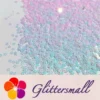 IMG_20211212_152524.webp 4mm Hollow Out Plum Flower Shaped Iridescent Ice Blue Glitter C021R