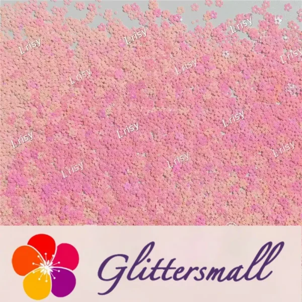 IMG_20211212_153030.webp 4mm Hollow Out Plum Flower Shaped Iridescent Rose Pink Glitter C018R