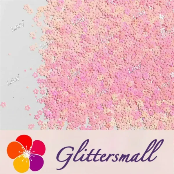 IMG_20211212_153037.webp 4mm Hollow Out Plum Flower Shaped Iridescent Rose Pink Glitter C018R