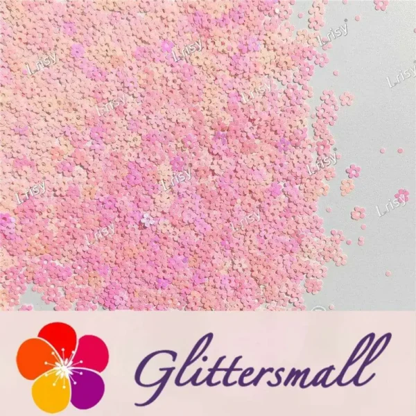 IMG_20211212_153043.webp 4mm Hollow Out Plum Flower Shaped Iridescent Rose Pink Glitter C018R