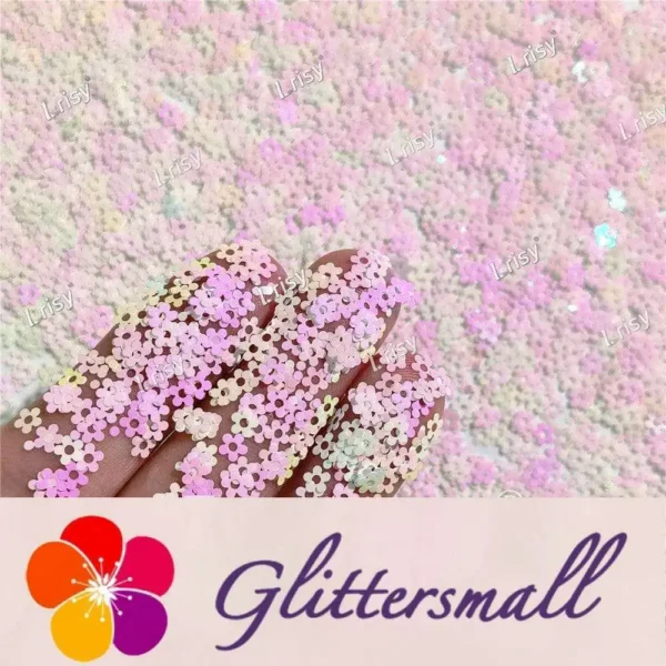 IMG_20211212_153630.webp 4mm Hollow Out Plum Flower Shaped Iridescent Violet Glitter C003R