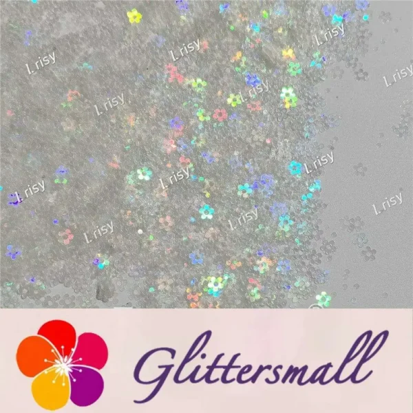 IMG_20211212_153934.webp 4mm Hollow Out Plum Flower Shaped Translucent Holographic Rainbow Glitter LB01100