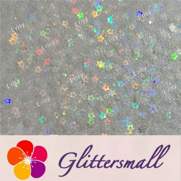 IMG_20211212_153947.webp 4mm Hollow Out Plum Flower Shaped Translucent Holographic Rainbow Glitter LB01100