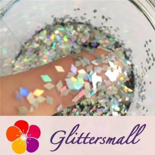 LB100.webp Holographic Silver 2mm Rhombic Shaped Glitter LB0100