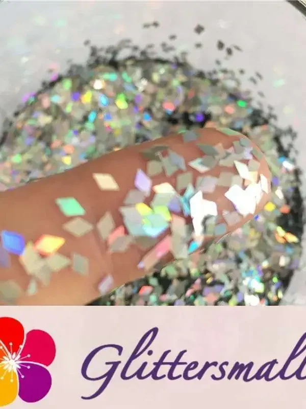 Holographic Silver 2mm Rhombic Shaped Glitter LB0100