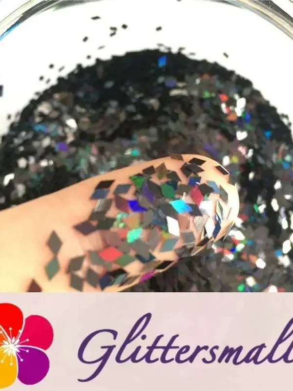 Holographic Black 2mm Rhombic Shaped Translucent Glitter LB01000
