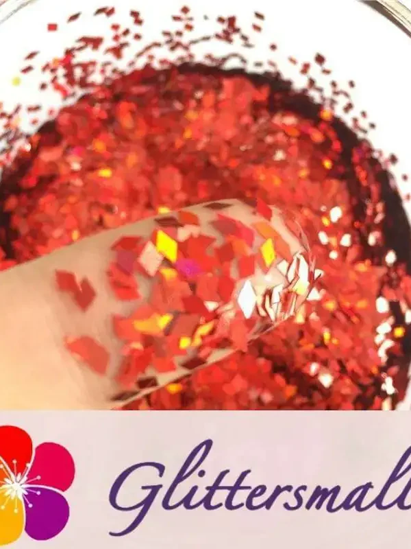 Holographic Red 2mm Rhombic Shaped Translucent Glitter LB0300