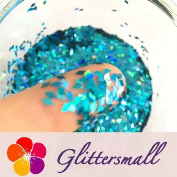 LB700.webp Holographic Sky Blue 2mm Rhombic Shaped Translucent Glitter LB0700