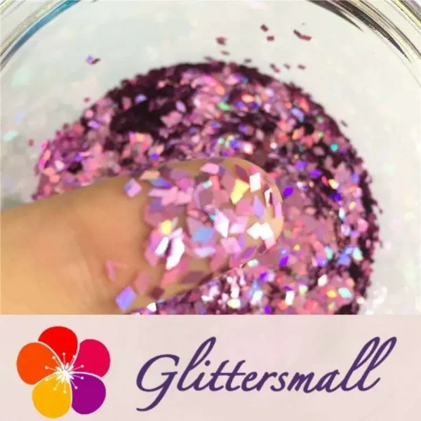 Holographic Pink 2mm Rhombic Shaped Translucent Glitter LB0901