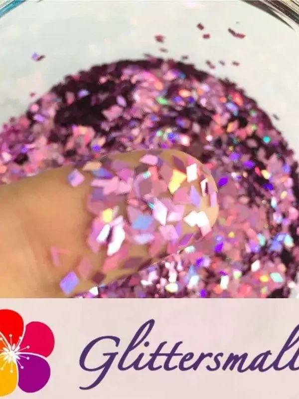 Holographic Pink 2mm Rhombic Shaped Translucent Glitter LB0901