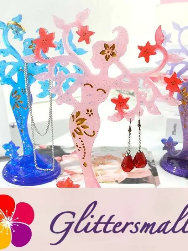 Graceful Girl Decoration Silicone Earring Necklace Shelf Resin Mold M-QZ-BLW002