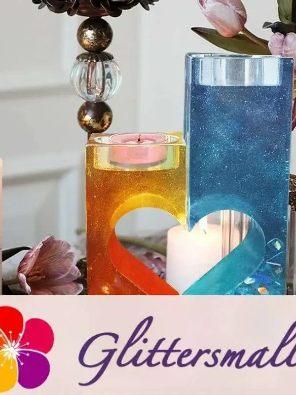 Hollow Heart Candle Holder Silicone Resin Mold M-JYGY-ZT001