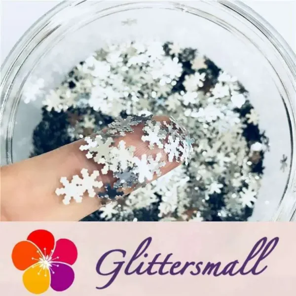 TB2WVgNbVuWBuNjSspnXXX1NVXa__77149691_e498dde7-9a27-4f67-a343-59ca2469a1fa.webp 6mm Silver Snowflake Shaped Glitter B0100